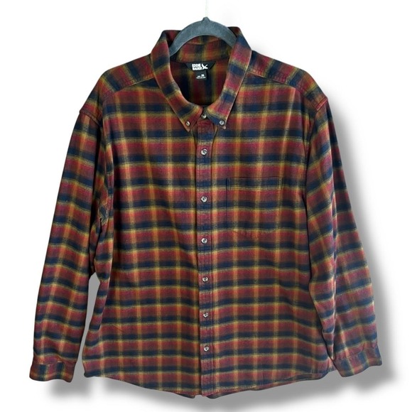 Eddie Bauer Other - Eddie Bauer Shirt Mens 2XL Plaid Flannel Button Down Long Sleeve Red Blue Yellow